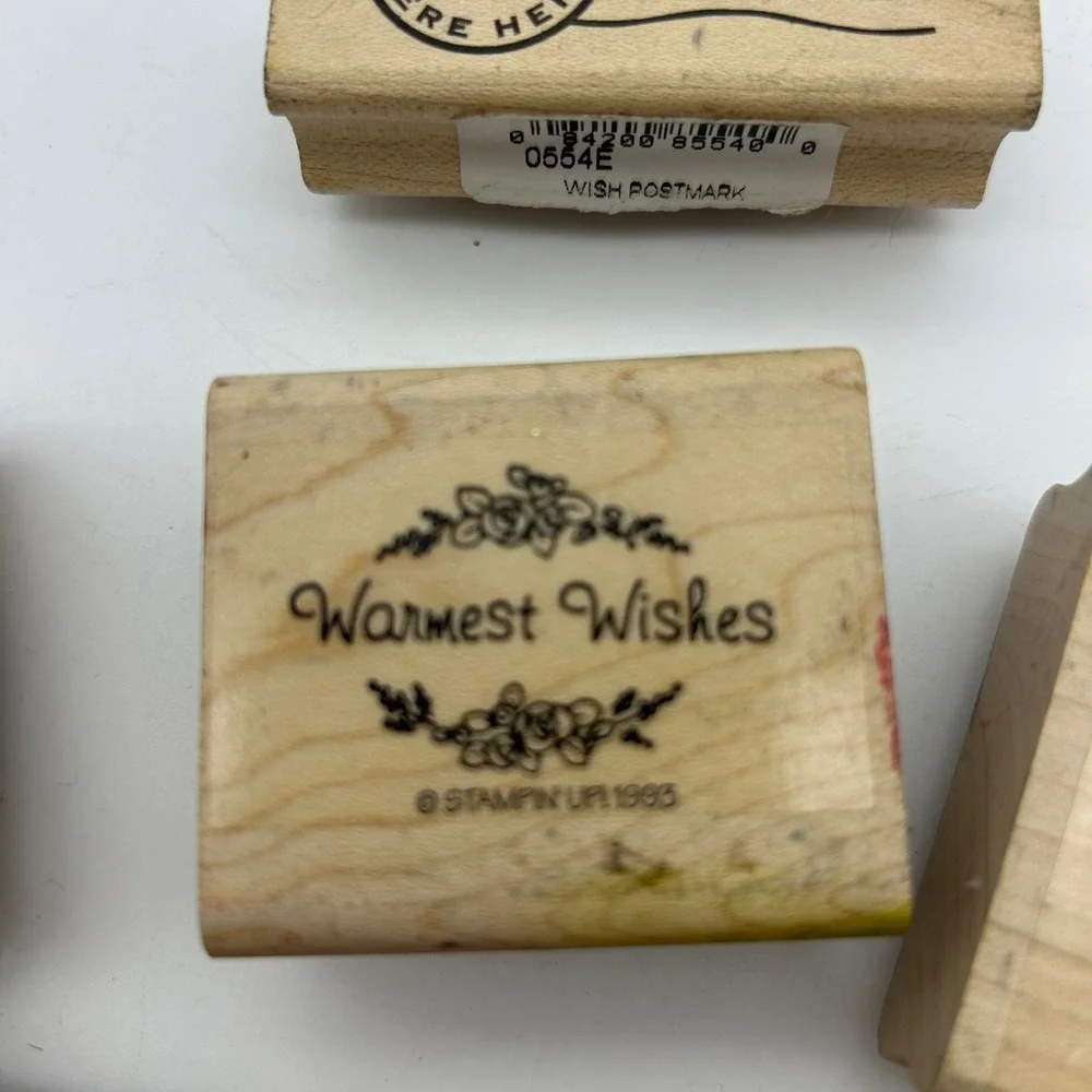 Stampin Up Vintage Wood Rubber Stamps Lot of 6 Just For You Friend To Friend 199